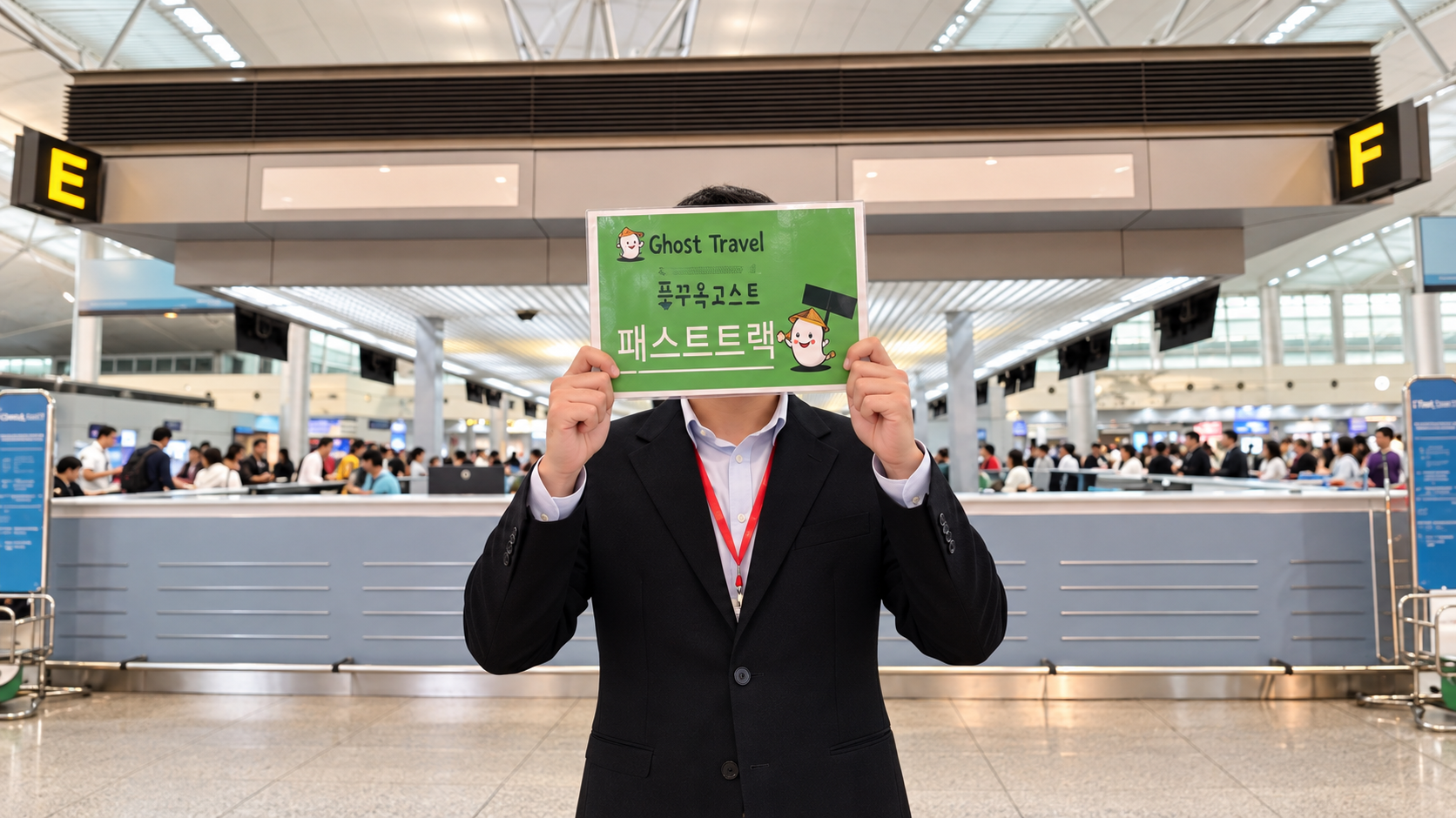 공항 패스트트랙을 안내하는 직원